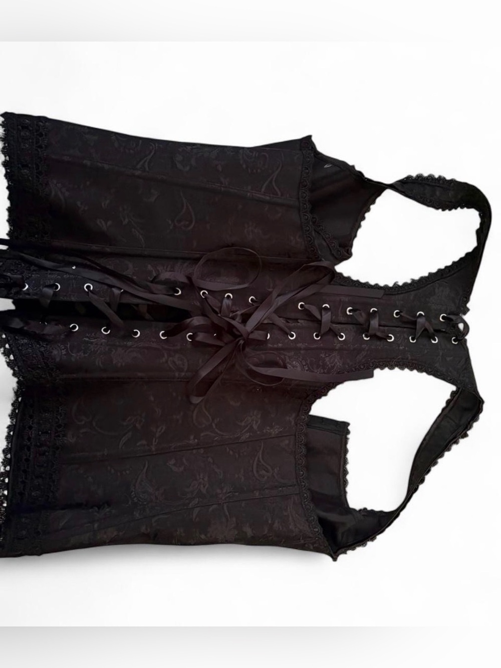 Women's Black Lace-Up Corset Tank Top Bundle